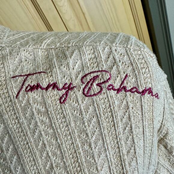 Tommy Bahama Tan Girls Side Lace Up Signature Embroidery Pullover Sweater Sz 14 - Picture 16 of 16